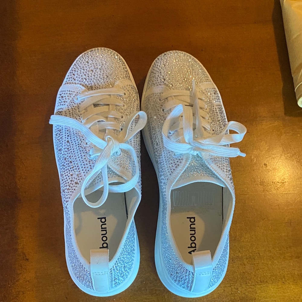 Abound White Rhinestone platform Sneakers size 7.5